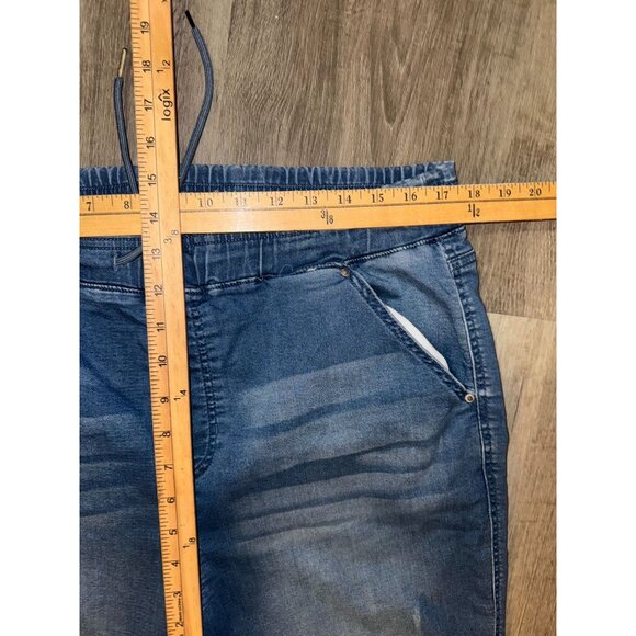 Fashion Nova Womens 1X Denim Jogger Pants Elastic Waist Stretch - Picture 5 of 6